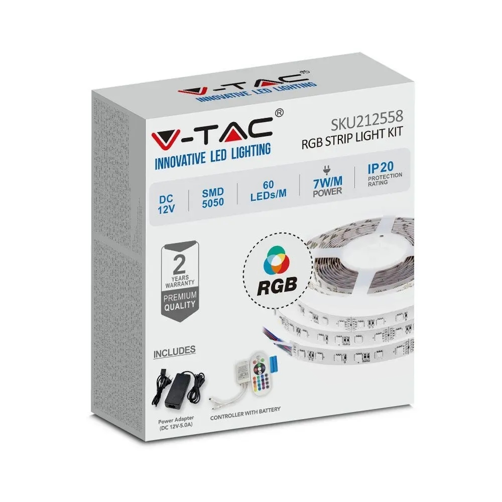 Zestaw V-TAC SKU212558 VT-5050 60 IP20-RGB Set RGB