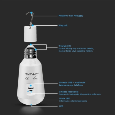 Żarówka V-TAC SKU2857 VT-2417 3000K-4500K-6000K 7W