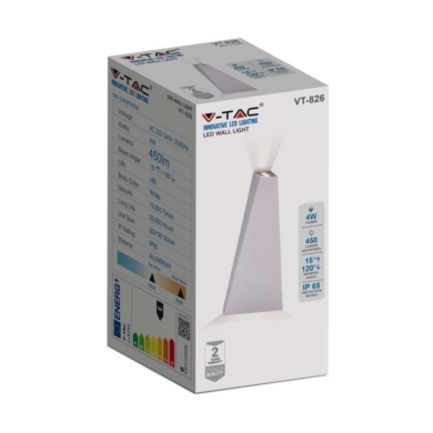 Kinkiet V-TAC SKU218295 VT-826-W-N 3000K 4W 450lm