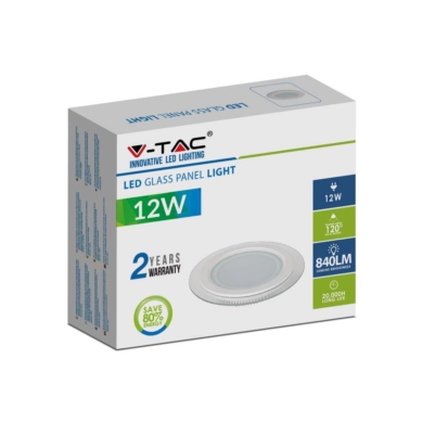 Panel V-TAC SKU4744 VT-1202G RD 3000K 12W 840lm