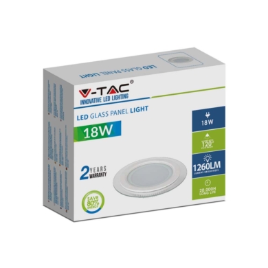 Panel V-TAC SKU4759 VT-1881G 6400K 18W 1260lm