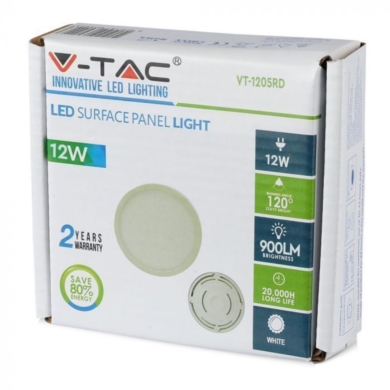 Panel V-TAC SKU4911 VT-1205RD 4000K 12W 900lm