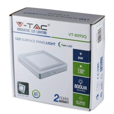 Panel V-TAC SKU4924 VT-809SQ 6000K 8W 560lm