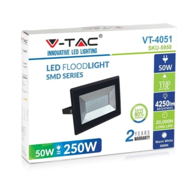 Projektor V-TAC SKU5958 VT-4051 3000K 50W 4250lm