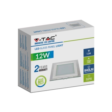Panel V-TAC SKU6278 VT-1202G 4000K 12W 840lm