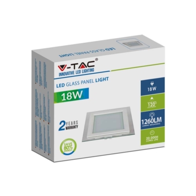 Panel V-TAC SKU6280 VT-1881G SQ 4000K 18W 1260lm
