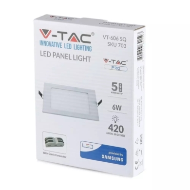 Panel V-TAC SKU705 VT-606SQ 6400K 6W 420lm