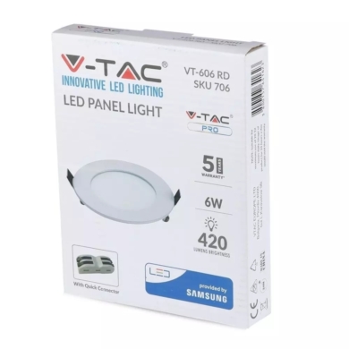 Panel V-TAC SKU707 VT-606RD 4000K 6W 420lm