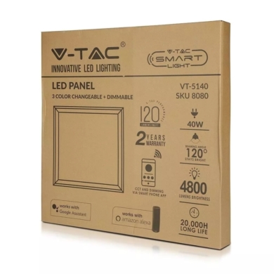Panel V-TAC SKU8080 VT-5140 2700K-6400K 40W 4800lm