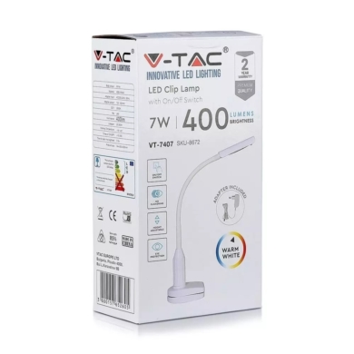 Lampka V-TAC SKU8672 VT-7407 3000K 7W 400lm