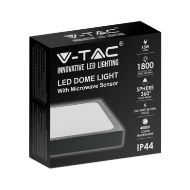 Plafon V-TAC SKU7672 VT-8618SB-SQ 4000K 18W 1800lm